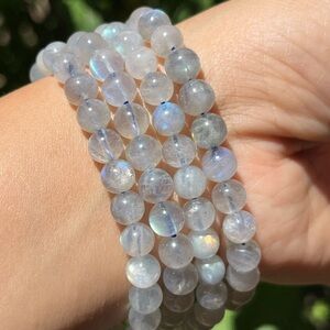 7mm stretchable flashy labradorite‎ bracelet